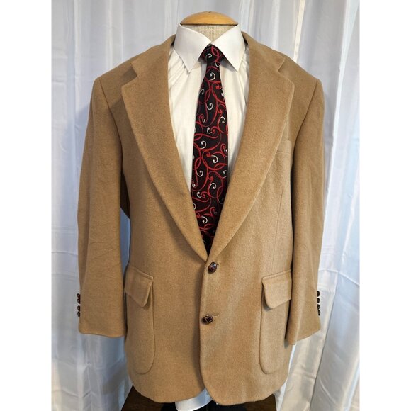 Stafford Mens Camel Blazer Size 43R Wool Jacket - Picture 1 of 11